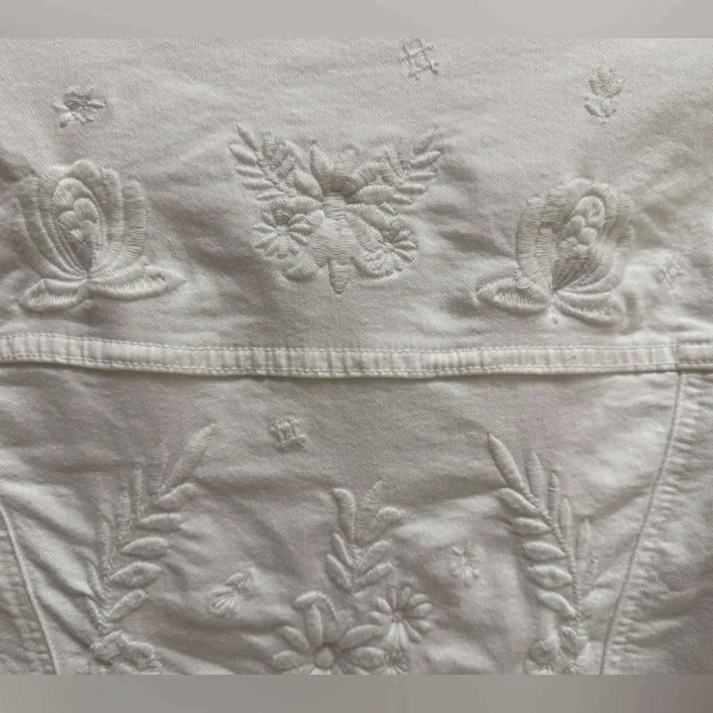 Guess Women's White  peplum Jean Jacket - Picture 8 of 13